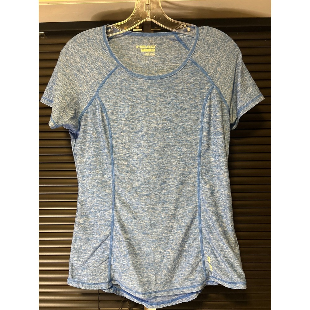 HEAD Activewear Top Womens Small Blue Space Dye Short Sleeve Athletic Sporty